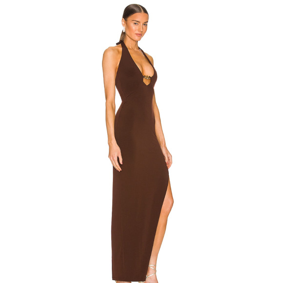 Nookie Brown Halter Midi Dress - Picture 3 of 5